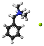 Ball-and-stick model of the benzyltrimethylammonium fluoride ions