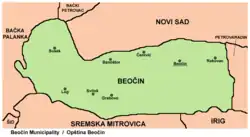 Map of Beočin municipality