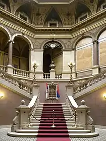 Interior of the National Bank Building in Belgrade, 1890