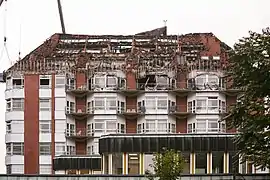Damaged building 1 after the conflagration