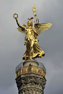 Victoria on top of the Berlin Victory Column. Cast by Gladenbeck, Berlin)