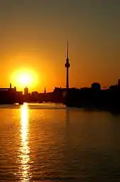 Berlin TV Tower at sunset