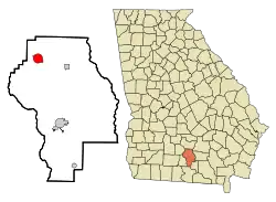 Location in Berrien County and the state of Georgia