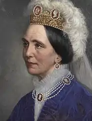 Queen Josefina wearing the parure in a portriat by Bertha Valerius