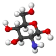 Ball and stick model of glucosamine ((2R,6R)-6-meth,-2-ol)