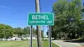 Bethel corporation limit sign.