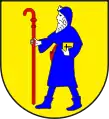 Coat of Arms of Bever featuring pilgrim with pastoral staff