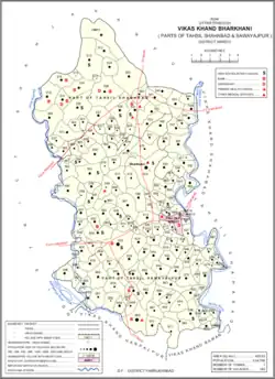 Map showing Bharkhani (#575) in Bharkhani CD block