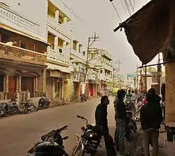 Bhelupur, main road.(West to East view leading to Bhelupur Police Station). Picture taken from Water Works.Road is called "Kamachha Road"