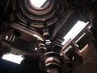 Interior of the temple dome at Bhojpur, before conservation