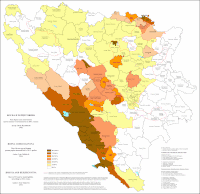 Share of Croats in Bosnia and Herzegovina by municipalities in 2013