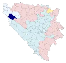 Location of Bosanski Petrovac within Bosnia and Herzegovina.