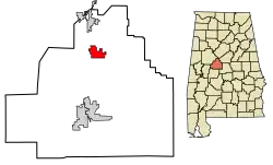 Location of West Blocton in Bibb County, Alabama.