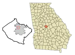 Location in Bibb County and the state of Georgia