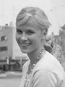 Bibi Andersson smiling, 1961