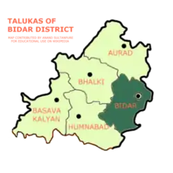 Map of Bidar Taluka in the Bidar District