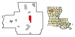 Location of Bienville in Bienville Parish, Louisiana.