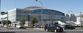 Outdoor view of the Big Hat ice hockey arena in Nagano city