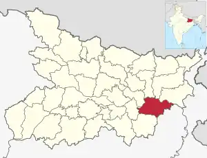 Location of Bhagalpur district in Bihar
