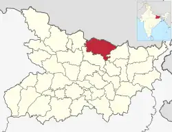 Location of Madhubani district in Bihar