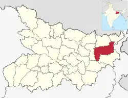 Location of Purnia district in Bihar