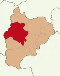 Map showing Bilecik District in Bilecik Province