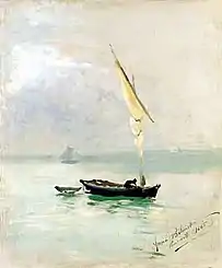 Sailing Boats in Pourville (1885), Private collection