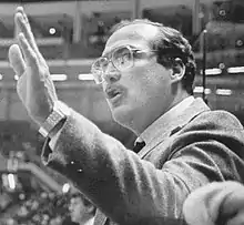 Photo of Bill LaForge while coaching the Vancouver Canucks