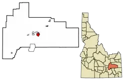 Location of Blackfoot in Bingham County, Idaho.