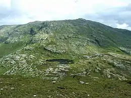 Massif of Binn Mhor, and the lough in Máméan, from summit of Binn Chaonaigh