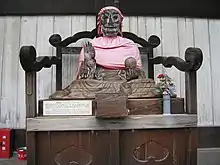 Wooden Binzuru (healer) sculpture at Todai-ji temple