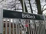 Main line platform sign