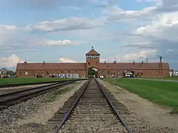 The main gate at Auschwitz in 2006
