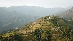 Aerial view of mountain near Biruwa