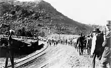 Image 32Armed vigilantes deport striking copper miners during the Bisbee Deportation in Bisbee, Arizona, July 12, 1917.