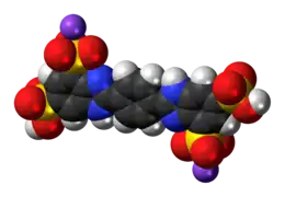 Space-filling model of the component ions of bisdisulizole disodium