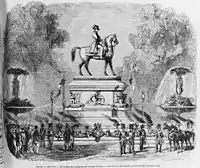 Nieuwerkerke's Napoleon exhibited on the rond-point des Champs-Élysées in Paris before its erection in Lyon, 1852