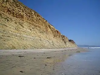 The cliffs at Black's Beach