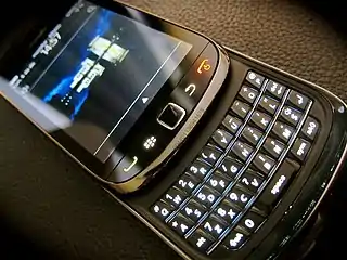 BlackBerry Torch 9800, a tall slider