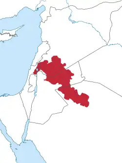 Location within the Levant of the wider volcanic province it is part of
