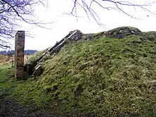 World War II bombing decoy complex, anti-aircraft obstructions and Beacon Batch round barrow cemetery on Black Down