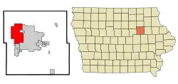 Location within Black Hawk County and Iowa