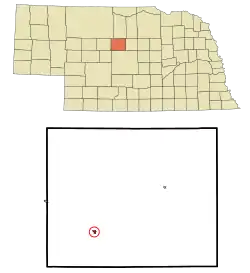 Location of Dunning, Nebraska