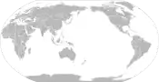 Pacific-centric map(more commonly used in East Asian and Oceania countries)