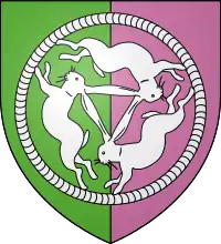 "Three rabbits" motif, Coat of arms of Corbenay, France