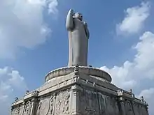 Image 26The Buddha Statue of Hyderabad at Hussain Sagar lake was constructed in the 1980s.  (from History of Hyderabad)