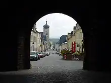 View through the Zschopau Gate to the Church of St. Marien