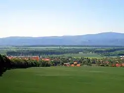 View over Osterwieck and Harz range