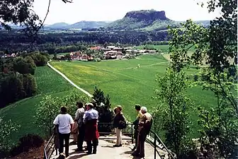 View from the Rauenstein (hill restaurant) towards Lilienstein