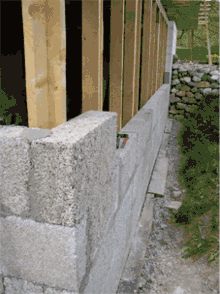 Concrete block made with hemp in France